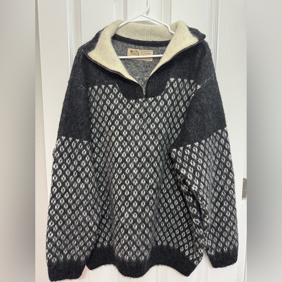 Vik Wool Icelandic Wool Sweater Nordic Zip Neck Made in Iceland - Picture 3 of 12